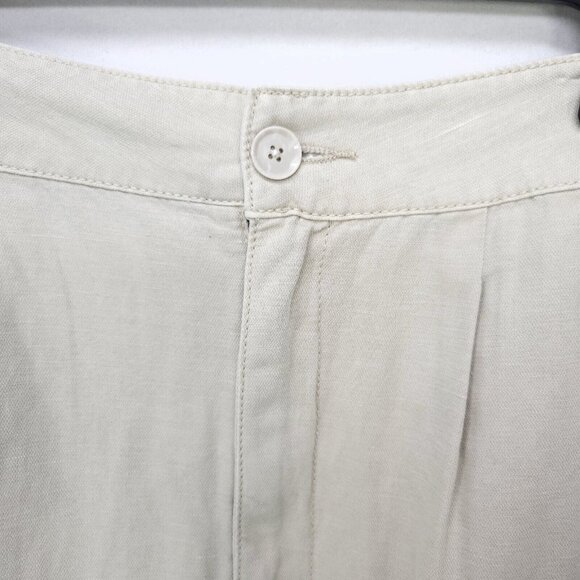 Joie Shorts Pleated Linen Blend Womens XL Beige High Waisted Pockets New - Picture 14 of 16